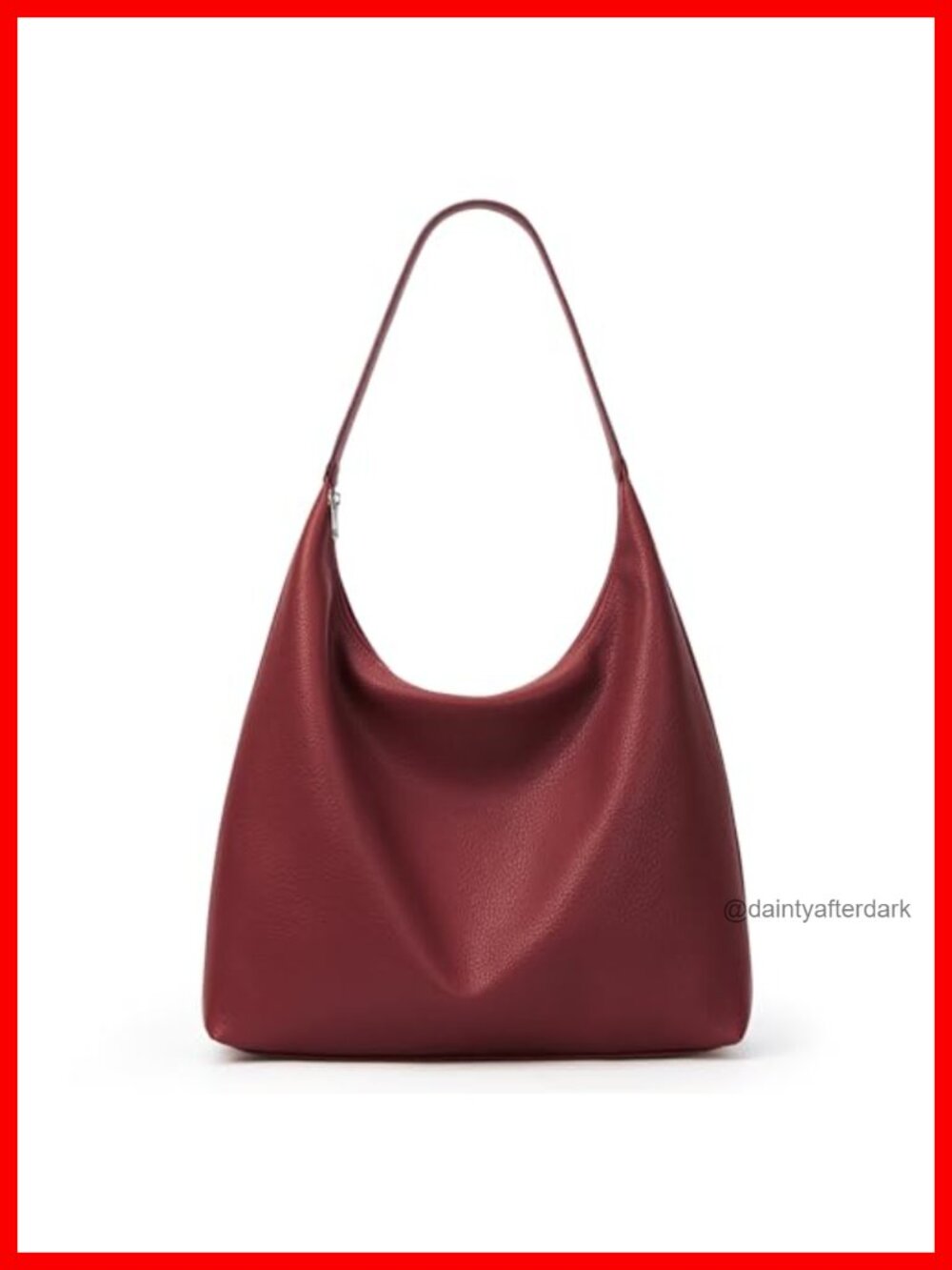 KALIDI Slouchy Tote Bag 18L Casual Vegan Leather Crescent Hobo Zipper Bag